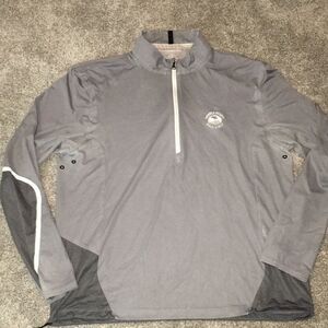 Worn out RLX Polo Ralph Lauren Pebble Beach 1919 Grey golf pullover wind shirt